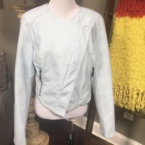 Bar iii NWot! Leather like jacket. Baby blue.